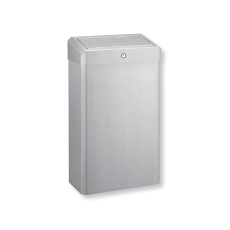 Cestino per rifiuti da 30 L con coperchio ribaltabile, serie R1 / acciaio inossidabile spazzolato #1
