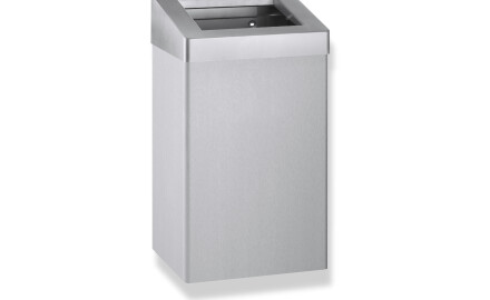 Cestino per rifiuti da 49 L con coperchio aperto, serie R10 / acciaio inossidabile spazzolato