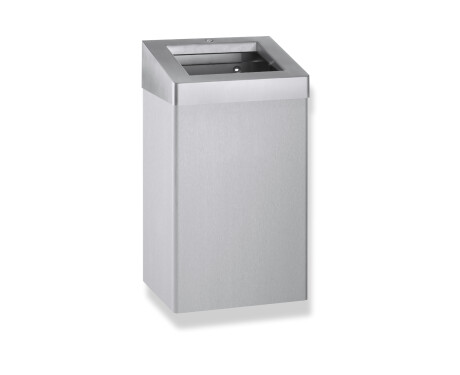 Cestino per rifiuti da 49 L con coperchio aperto, serie R10 / acciaio inossidabile spazzolato