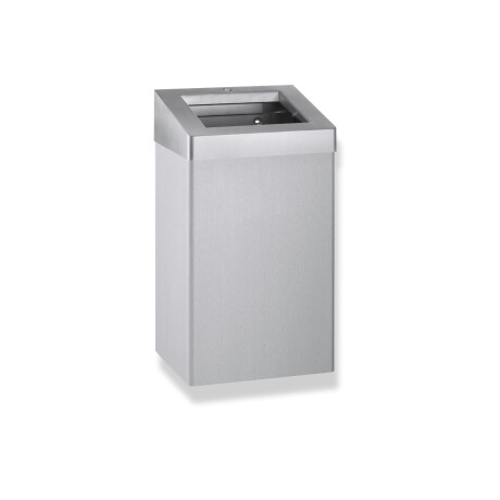 Cestino per rifiuti da 49 L con coperchio aperto, serie R10 / acciaio inossidabile spazzolato #1