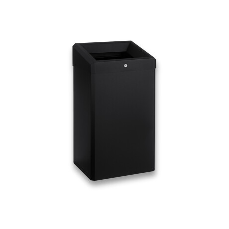 Cestino per rifiuti da 49 L con coperchio aperto, serie R1 / acciaio inossidabile nero opaco #1