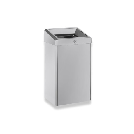 Cestino per rifiuti da 49 L con coperchio aperto, serie R1 / acciaio inossidabile spazzolato #1