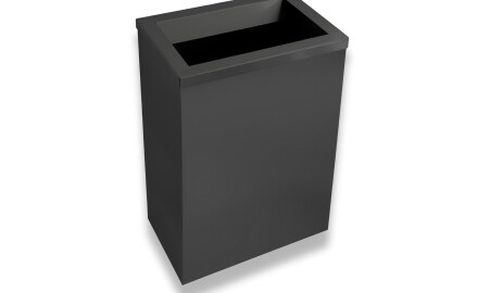 Cestino per rifiuti da 50 L, coperchio con apertura di carico / acciaio inossidabile nero opaco
