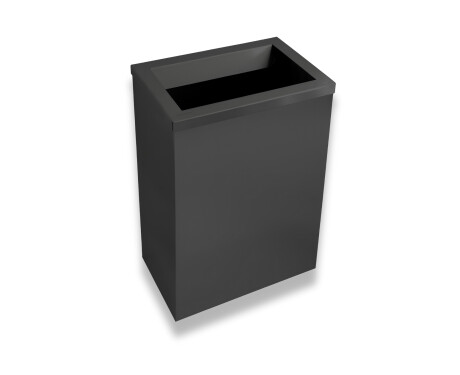 Cestino per rifiuti da 50 L, coperchio con apertura di carico / acciaio inossidabile nero opaco