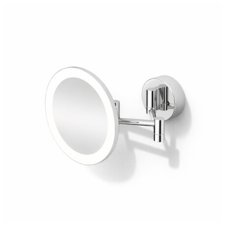 Specchio cosmetico con ingrandimento 3x, rotondo, illuminazione a LED con regolazione continua della tonalità della luce, ribaltabile, doppio braccio mobile / cromato #1