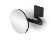 Specchio cosmetico con ingrandimento 5x, rotondo, illuminazione a LED con regolazione continua della tonalità della luce, ribaltabile, doppio braccio mobile / nero opaco