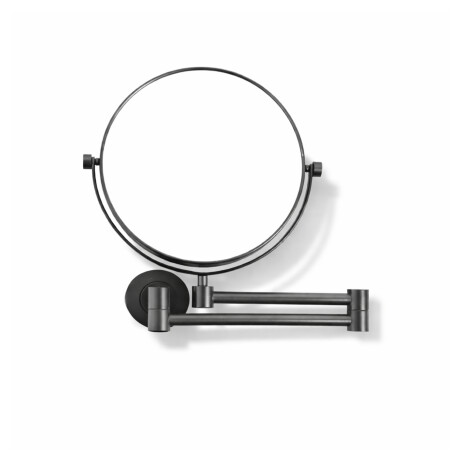 Specchio cosmetico  diritto / ingrandimento 3x, rotondo, ribaltabile, doppio braccio mobile / nero opaco #1