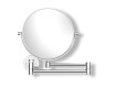 Specchio da trucco  diritto / ingrandimento 3x, rotondo, ribaltabile, doppio braccio mobile / cromato
