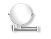 Specchio cosmetico  diritto / ingrandimento 5x, rotondo, ribaltabile, doppio braccio mobile / cromato