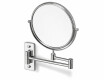 Specchio da trucco  diritto / ingrandimento 3x, rotondo, ribaltabile, doppio braccio mobile / cromato