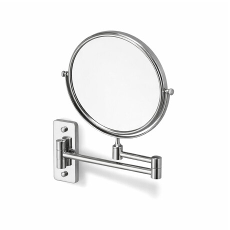 Specchio da trucco  diritto / ingrandimento 3x, rotondo, ribaltabile, doppio braccio mobile / cromato #1