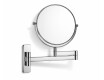 Specchio da trucco  diritto / ingrandimento 3x, rotondo, ribaltabile, doppio braccio mobile / cromato
