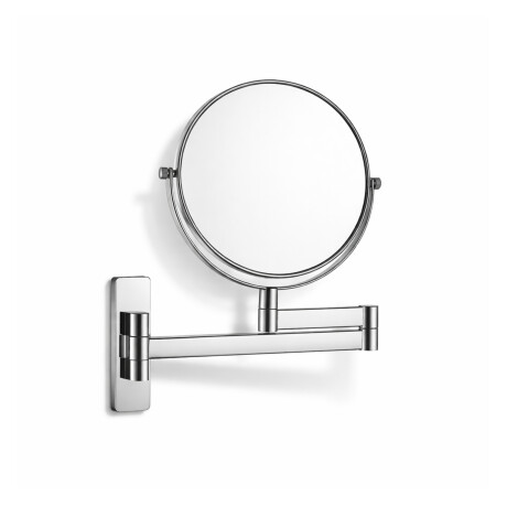 Specchio da trucco  diritto / ingrandimento 3x, rotondo, ribaltabile, doppio braccio mobile / cromato #1