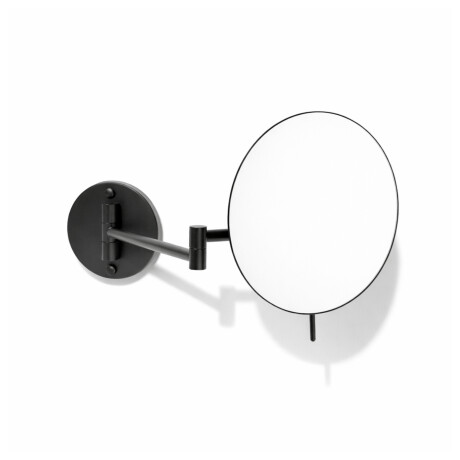 Specchio cosmetico con ingrandimento 3x, rotondo, ribaltabile, con doppio braccio orientabile / nero opaco #1