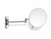 Specchio cosmetico con ingrandimento 3x, rotondo, ribaltabile, con doppio braccio orientabile / cromato