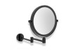 Specchio cosmetico  diritto / ingrandimento 3x, rotondo, ribaltabile, doppio braccio mobile / nero opaco