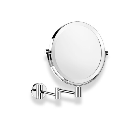 Specchio da trucco  diritto / ingrandimento 3x, rotondo, ribaltabile, doppio braccio mobile / cromato #1