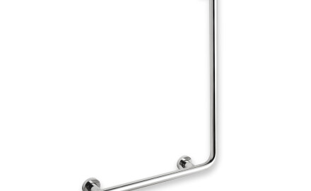 Corraio di sostegno per persone con disabilità Ø32 STANDARD tipo L, 55 x 77 sinistra / acciaio inossidabile lucido