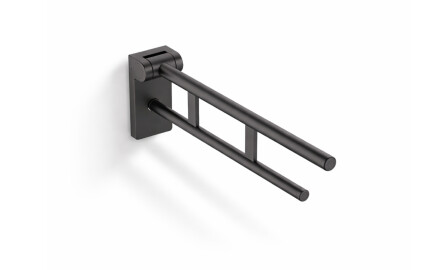 Maniglione di sostegno per persone con disabilità Ø32 ribaltabile PREMIUM - 60 cm / acciaio inossidabile nero opaco