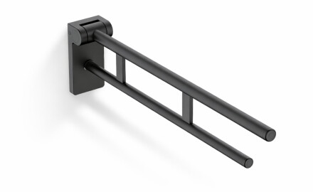 Maniglione di sostegno per persone con disabilità Ø32 ribaltabile PREMIUM - 80 cm / acciaio inossidabile nero opaco
