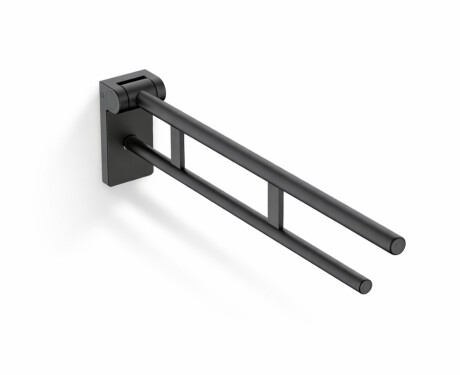 Maniglione di sostegno per persone con disabilità Ø32 ribaltabile PREMIUM - 80 cm / acciaio inossidabile nero opaco