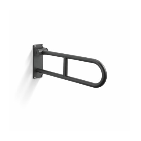 Corraio di sostegno per persone con disabilità Ø32, ad arco e ribaltabile, modello STANDARD - 60 cm / acciaio inossidabile, nero opaco #1