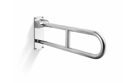 Maniglione di sostegno per persone con disabilità, Ø32, ad arco, ribaltabile, modello STANDARD - 60 cm / acciaio inossidabile lucido