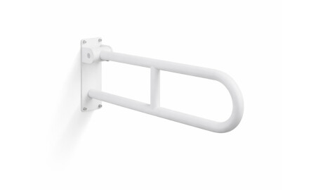 Maniglione di sostegno per persone con disabilità Ø32, ad arco, ribaltabile, modello STANDARD - 60 cm / acciaio inossidabile, bianco opaco