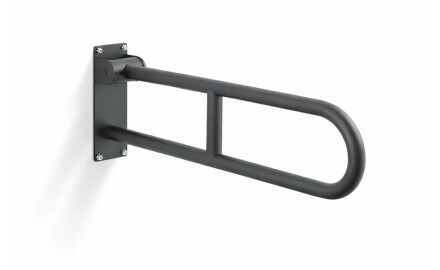 Maniglione di sostegno per persone con disabilità Ø32, ad arco, ribaltabile, modello STANDARD - 70 cm / acciaio inossidabile, nero opaco