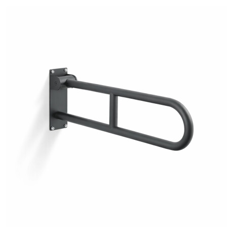 Maniglione di sostegno per persone con disabilità Ø32, ad arco, ribaltabile, modello STANDARD - 70 cm / acciaio inossidabile, nero opaco #1