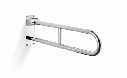 Maniglione di sostegno per persone con disabilità, Ø32, ad arco, ribaltabile, modello STANDARD - 70 cm / acciaio inossidabile lucido