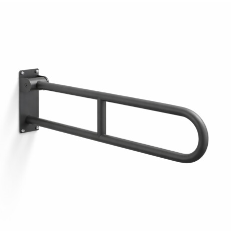 Maniglione di sostegno per persone con disabilità, Ø32, ad arco, ribaltabile, modello STANDARD - 80 cm / acciaio inossidabile, nero opaco #1