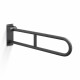 Maniglione di sostegno per persone con disabilità, Ø32, ad arco, ribaltabile, modello STANDARD - 80 cm / acciaio inossidabile, nero opaco #1
