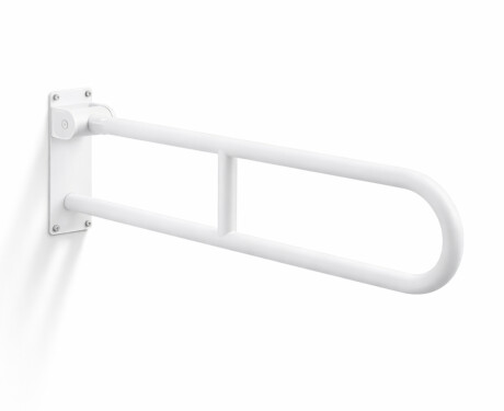 Maniglione di sostegno per persone con disabilità Ø32, ad arco, ribaltabile, modello STANDARD - 80 cm / acciaio inossidabile, bianco opaco