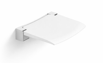 Sedia da doccia pieghevole / bianco opaco, cromata
