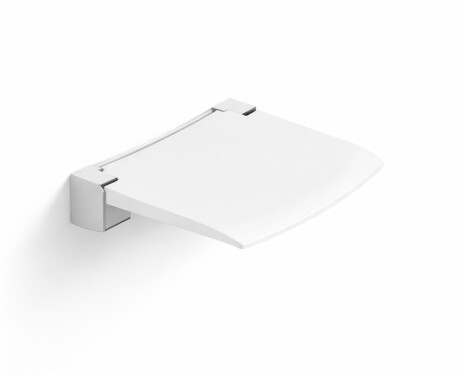 Sedia da doccia pieghevole / bianco opaco, cromata