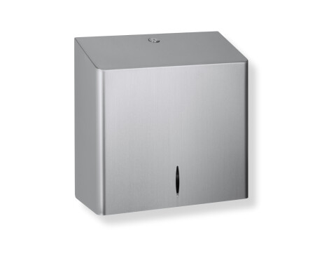 Distributore per asciugamani di carta piegati a V (dimensioni massime del carico di carta: 25,5x11,5x24 cm) serie R10 / acciaio spazzolato