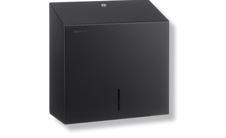 Distributore per asciugamani di carta piegati a V (dimensioni massime della risma: 25x11,5x24 cm) serie R1 / acciaio inossidabile nero opaco
