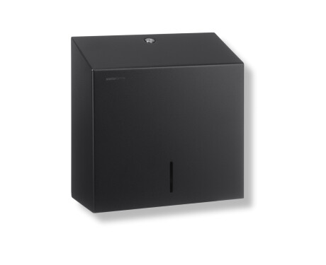 Distributore per asciugamani di carta piegati a V (dimensioni massime della risma: 25x11,5x24 cm) serie R1 / acciaio inossidabile nero opaco