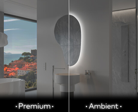 Specchio da bagno LED di forma irregolare S223