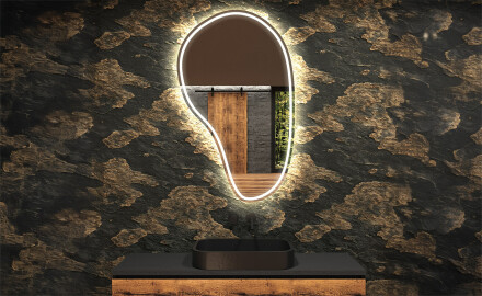 Specchio da bagno LED di forma irregolare S223