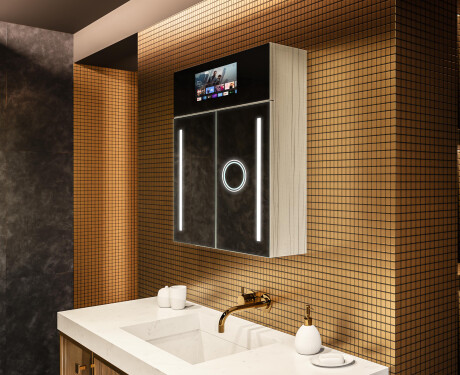 Smart Armadietto Da Bagno Con Specchio E Illuminazione LED - L02 Sarah 66,5 x 72cm