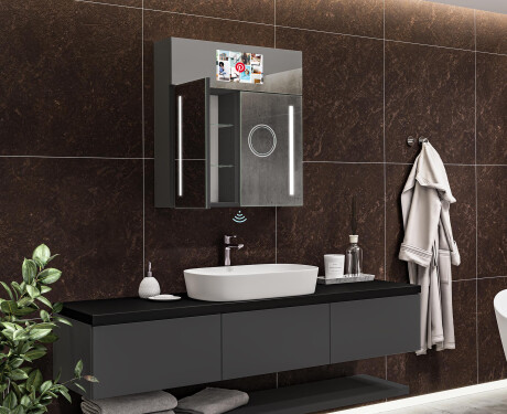 Smart Armadietto Da Bagno Con Specchio E Illuminazione LED - L02 Sarah 66,5 x 72cm #12