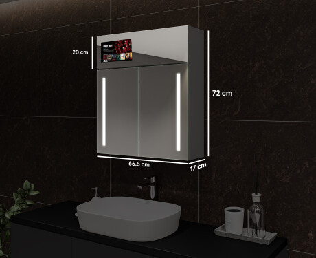 Smart Armadietto Da Bagno Con Specchio E Illuminazione LED - L02 Sarah 66,5 x 72cm #3