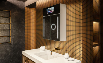 Smart Armadietto Da Bagno Con Specchio E Illuminazione LED - L02 Sarah 66,5 x 72cm