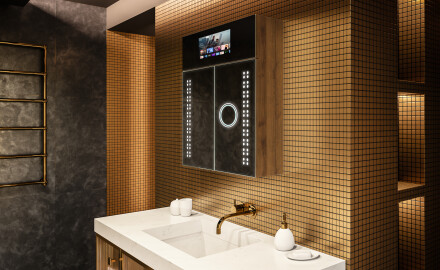 Smart Armadietto Da Bagno Con Specchio E Illuminazione LED - L55 Sarah 66,5 x 72cm