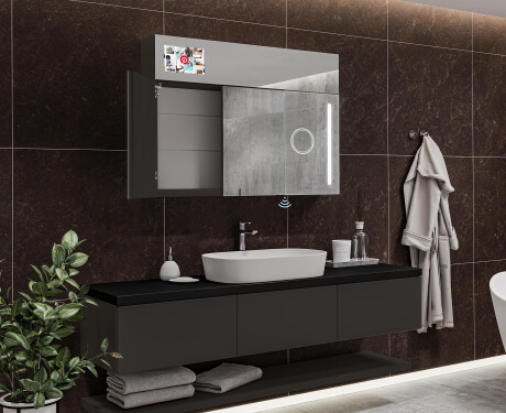 Smart Armadietto Da Bagno Con Specchio E Illuminazione LED - L02 Sarah 100 x 72cm #11