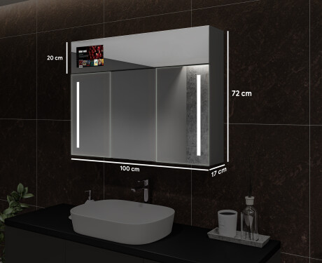 Smart Armadietto Da Bagno Con Specchio E Illuminazione LED - L02 Sarah 100 x 72cm #3