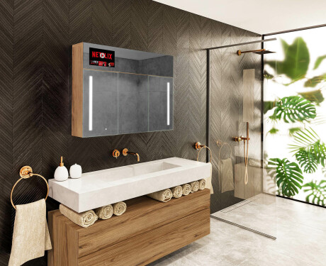 Smart Armadietto Da Bagno Con Specchio E Illuminazione LED - L02 Sarah 100 x 72cm #7