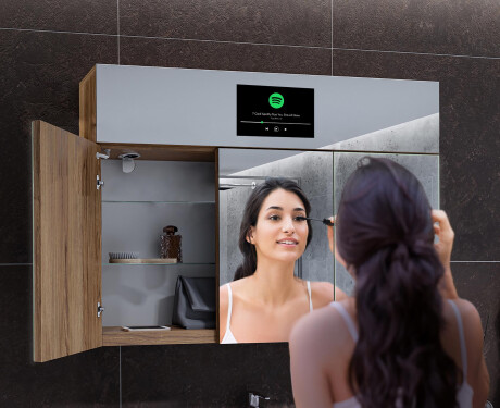 Smart Armadietto Da Bagno Con Specchio E Illuminazione LED - L02 Sarah 100 x 72cm #8